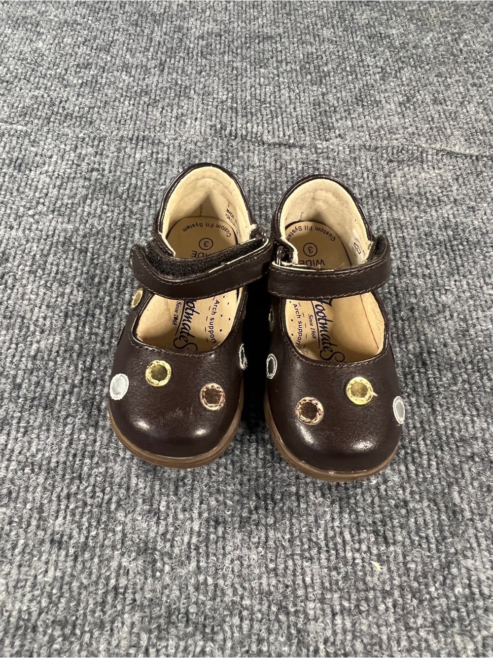 Footmates Dottie Mary Janes in Brown Size 3